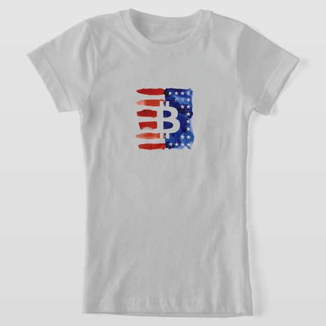 T-Shirt Amérique Bitcoin (Peinture No. 8) (Poser)