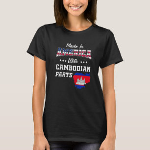 T-shirt Amérique Cambodgienne pièces Cambodge Carte USA Dr