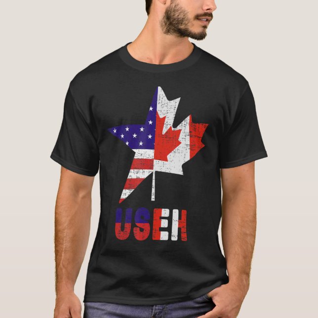 T-shirt Amérique Canada Drapeau Amérique Canada États-Unis (Devant)