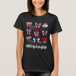 T-shirt Amérique Coquette Bow Fireworks Phlebotomie Happy