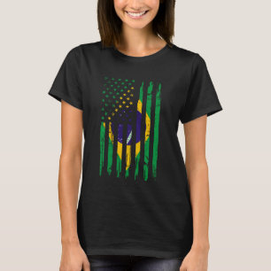 T-shirt Amérique Demi-Américaine Et Brésilienne Brésil Usa