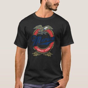 T-shirt Amérique depuis 1776 4 juillet Aigle rouge Mulle