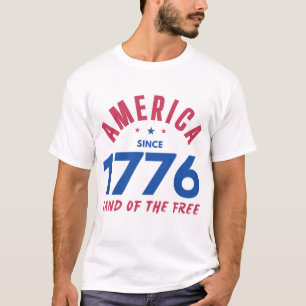 T-SHIRT AMÉRIQUE DEPUIS 1776 TERRE DE LIBERTÉ 