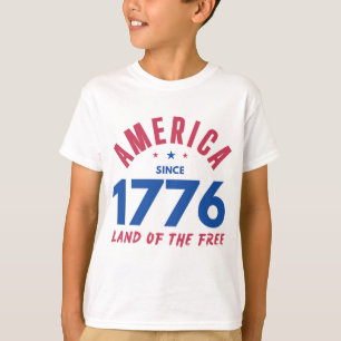 T-SHIRT AMÉRIQUE DEPUIS 1776 TERRE DE LIBERTÉ 