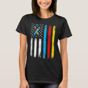 T-shirt Amérique Drapeau Autisme Parents Autistique Enfant