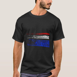 T-shirt Amérique Drapeau couleurs rayures défraîchies Desi