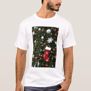 T-shirt Amérique du Nord. Décorations de Noël sur arbre. 5