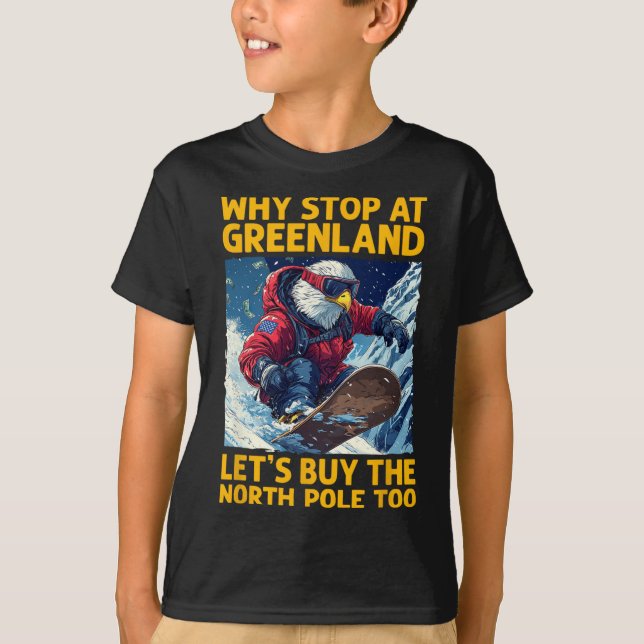 T-shirt Amérique Eagle Snowboard Au Groenland Et Au Nord (Devant)