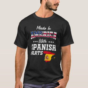 T-shirt Amérique Espagne Parties Espagne Carte USA Drapeau