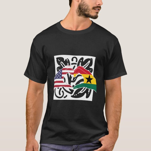 T-shirt Amérique États-Unis Amérique Ghana Ghanéen Melanin (Devant)