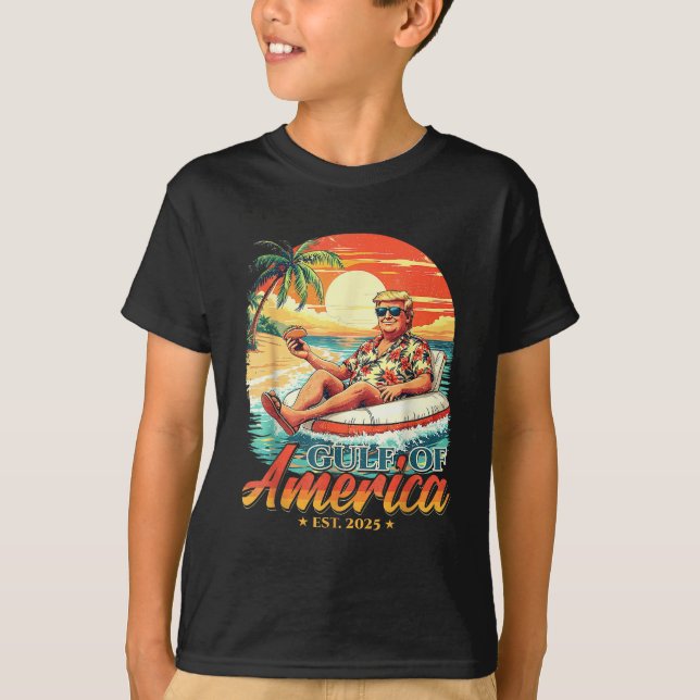 T-shirt Amérique Golfe Trump 2024 Retro Beach Usa America  (Devant)