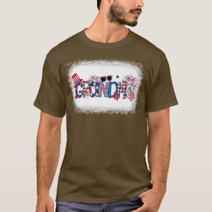 T-shirt Amérique Grand-Mère Flip Flops Et Fireworks Grandm