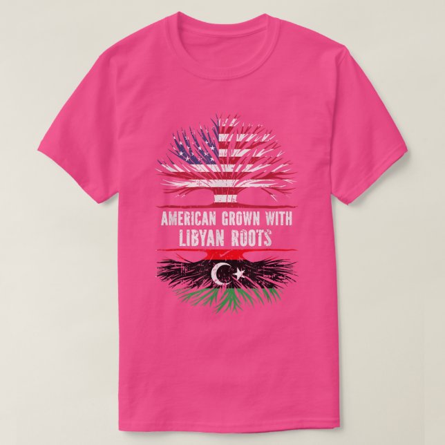 T-shirt Amérique grandit avec les racines libyennes USA Dr (Design devant)