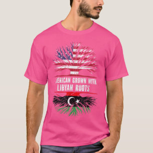 T-shirt Amérique grandit avec les racines libyennes USA Dr
