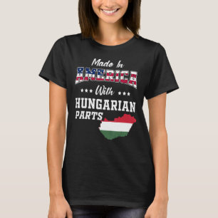 T-shirt Amérique Hongroise pièces Hongrie Carte USA Drapea