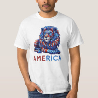 T-shirt Amérique, lion patriotique