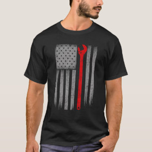 T-shirt Amérique Mécanique États-Unis Drapeau Patriotique