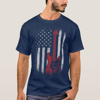 T-shirt Amérique Musique guitariste Patriotique Américaine
