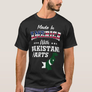 T-shirt Amérique Pakistan pièces Pakistan Carte USA Drapea