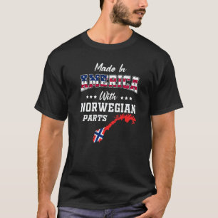 T-shirt Amérique Parties norvégiennes Norvège Carte Drapea