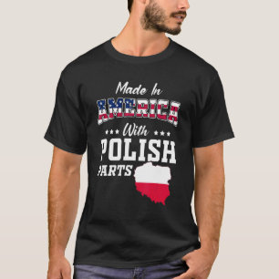 T-shirt Amérique Parties polonaises Pologne Carte USA Drap