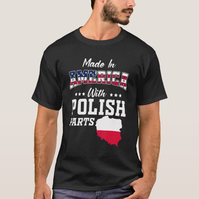 T-shirt Amérique Parties polonaises Pologne Carte USA Drap (Devant)