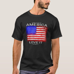 T-shirt Amérique patriotique aimez-la ou quittez-la drapea
