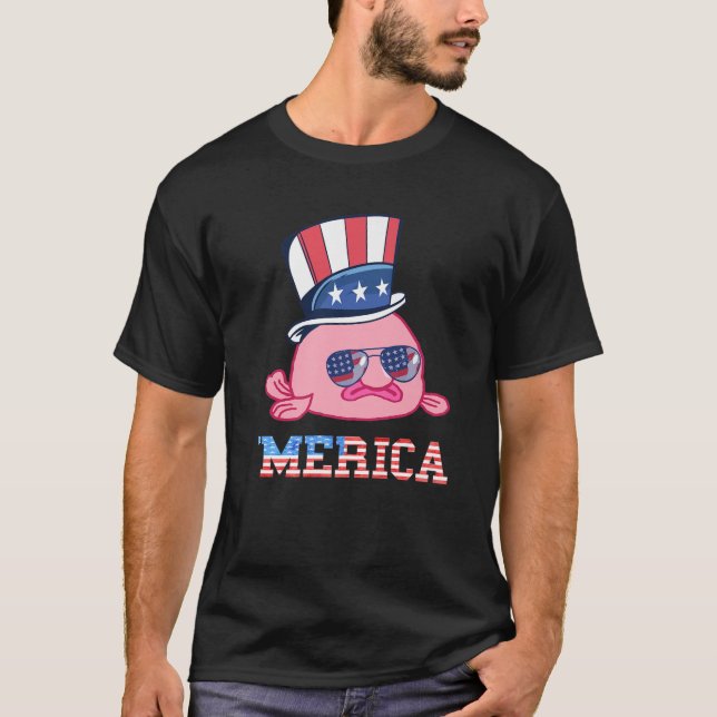 T-shirt Amérique Patriotique Blobfish Drapeau Américain Fu (Devant)