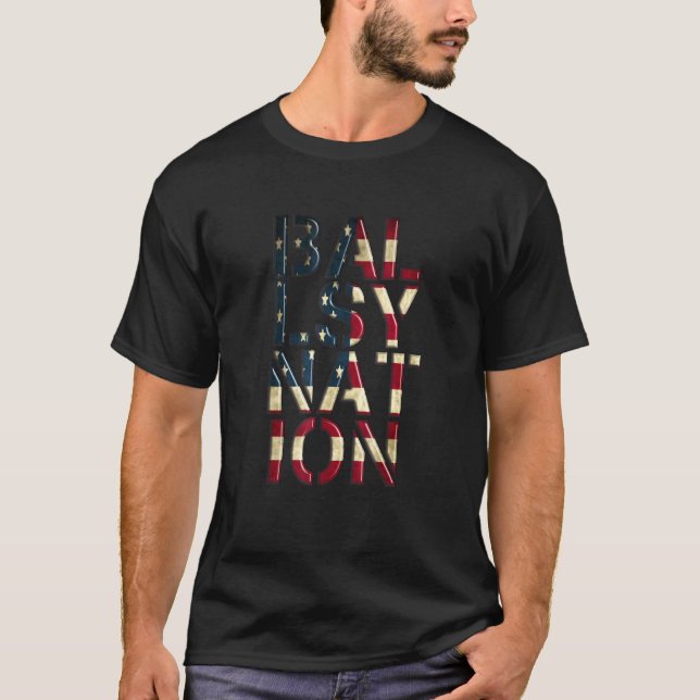 T-shirt Amérique Patriotique Brave Ballsy Nation moderne G (Devant)