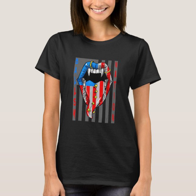 T-shirt Amérique Patriotique Brave Ballsy Nation moderne G (Devant)