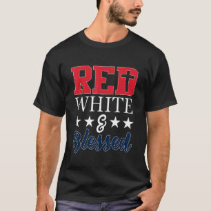 T-shirt Amérique patriotique mignonne Rouge Blanc & Blessé
