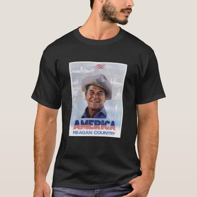T-shirt Amérique Pays Reagan - Campagne des années 1980 Vi (Devant)