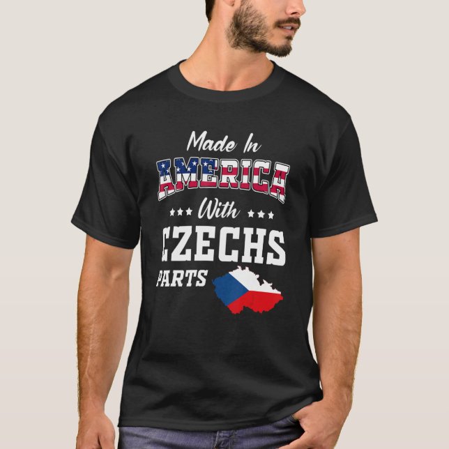 T-shirt Amérique Tchèque pièces République Tchèque Carte U (Devant)