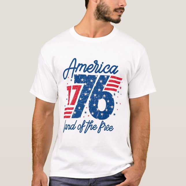 T-shirt Amérique Terre De La Liberté  (Devant)