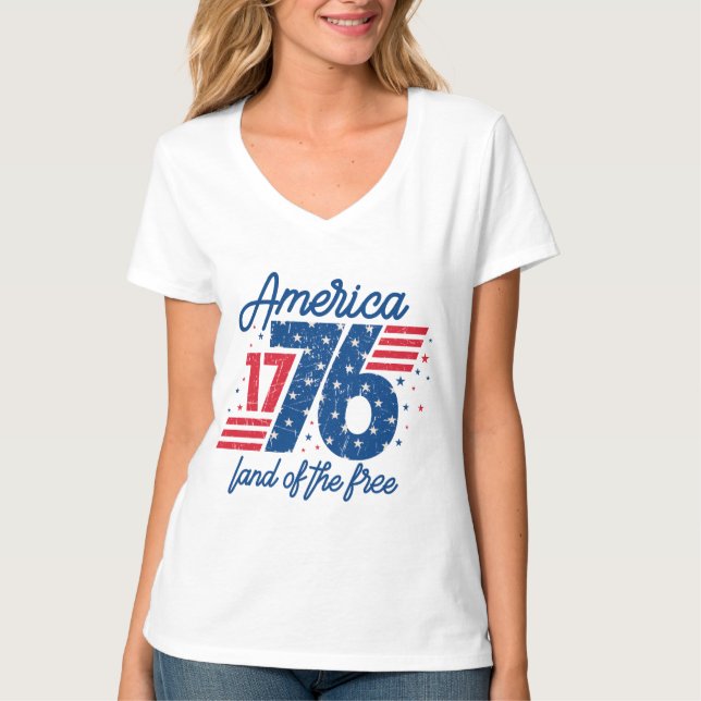 T-shirt Amérique Terre De La Liberté  (Devant)