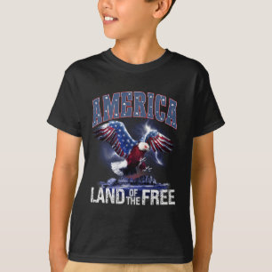 T-shirt Amérique Terre De L'Indépendance Libre 4 juillet