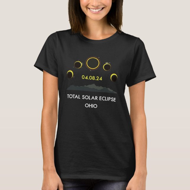 T-shirt Amérique Totalité 040824 Total Éclipse Solaire 202 (Devant)