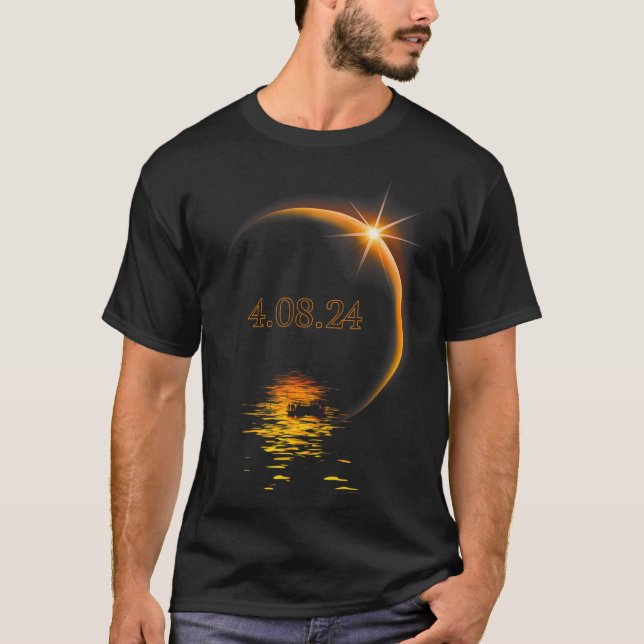 T-shirt Amérique Totalité 04 08 24 Total Éclipse Solaire 2 (Devant)