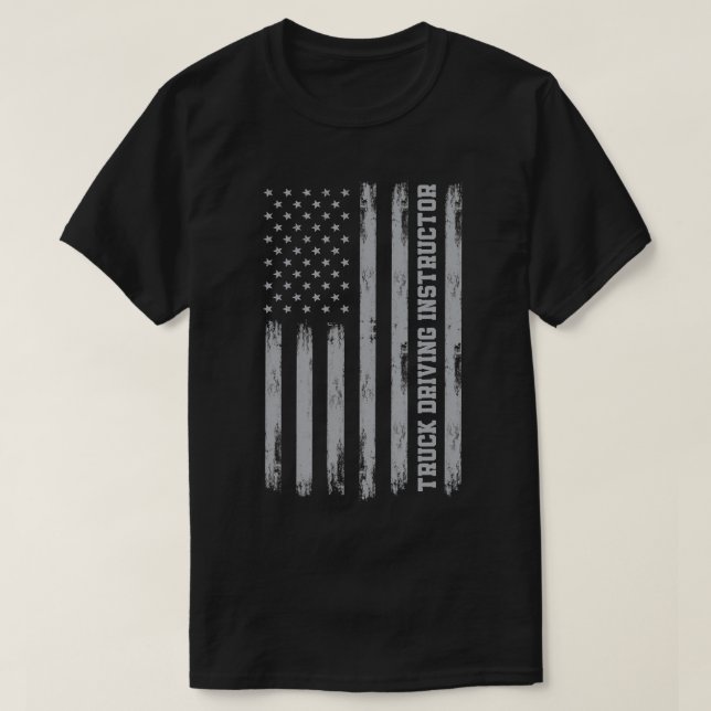 T-shirt Amérique Truck Dritor Instructor USA Flag Driver E (Design devant)