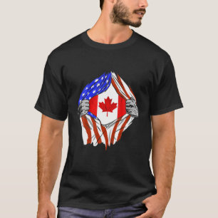 T-shirt Amérique USA Canadian Flag Chest Canadian Rots Can