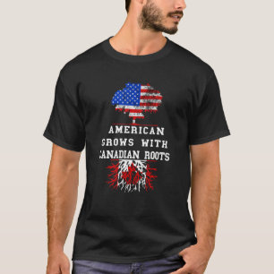 T-shirt Amérique USA Tree Roots Canada Drapeau Maple Leaf