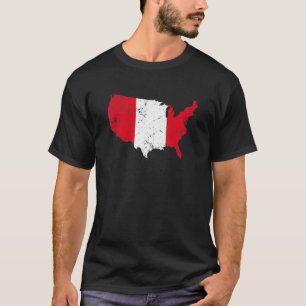 T-shirt Amérique vintage avec le Pérou Drapeau racines pér