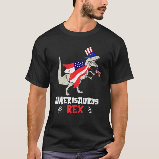 T-shirt Amerisaurus Rex American Flag 4th of July T Rex Di (Devant)