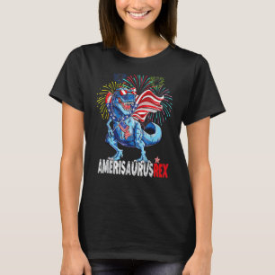 T-shirt Amerisaurus Rex Avec Fireworks 4 juillet Enfants B