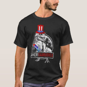 T-shirt Amerisaurus Rex Dino Juillet 4 America Drapeau Pat