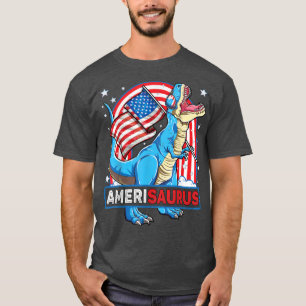 T-shirt Amerisaurus T rex Garçons Filles Dinosaure Patriot
