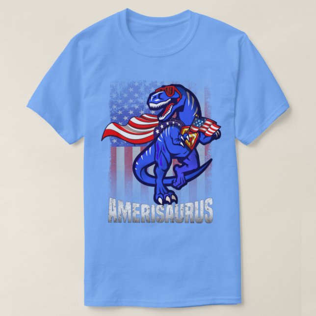 T-shirt Amerisaurus T Rex USA Drapeau Enfants Drôle Juille (Design devant)