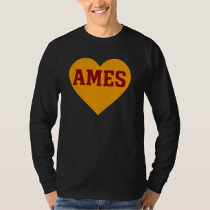 T-shirt Ames Iowa Coeur Design Gold & Red College Town