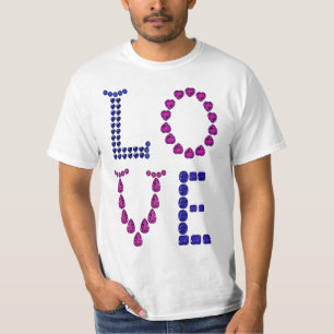 T-shirt Améthyste pourpre et Sapphire bleu amour