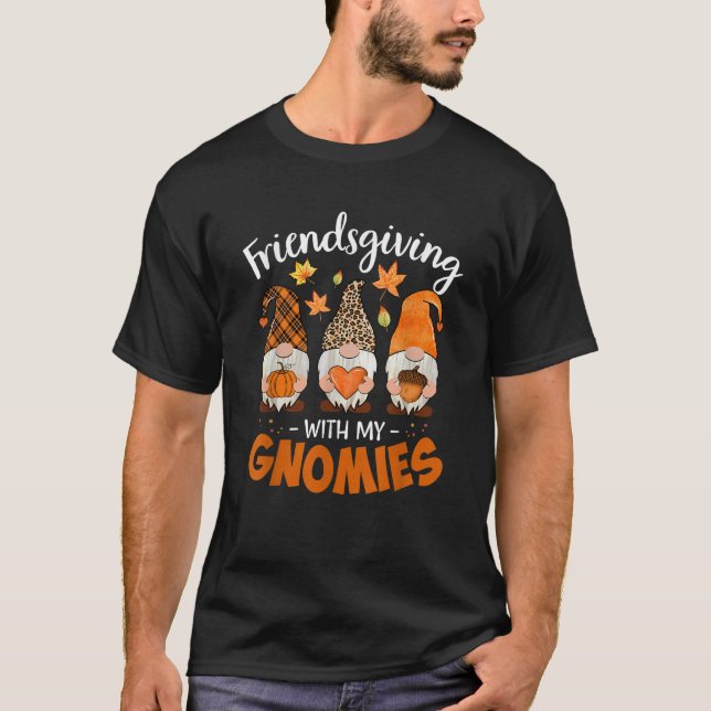 T-shirt Ami-Action Avec Mes Gnomes Thanksgiving Femmes G (Devant)